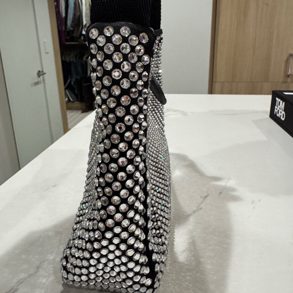 Prada Re-edition Black Crystal-Studded Shoulder Bag - Picture 5 of 11